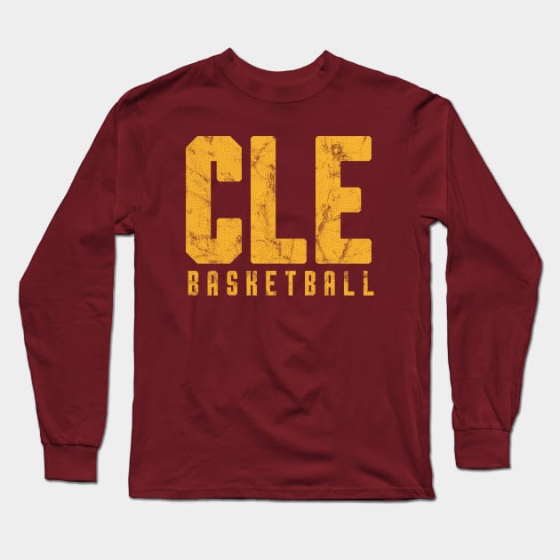 CLE Cleveland Basketball T-Shirt Cavs Long Sleeve T-Shirt by EmmaLoo